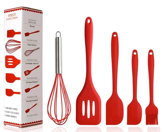 Kit de 5 peças de utensílios de cozinha de silicone premium